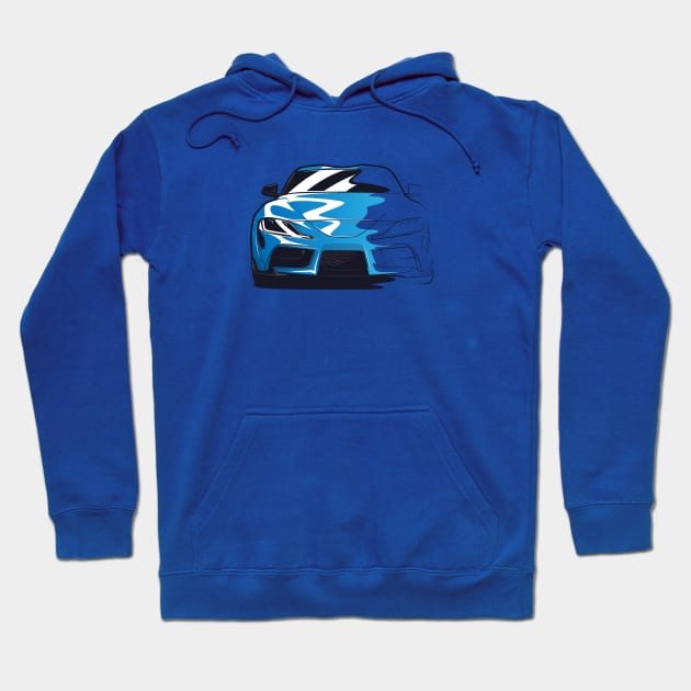 Blue Toyota Supra MKV Sketch Hoodie by KaroCars